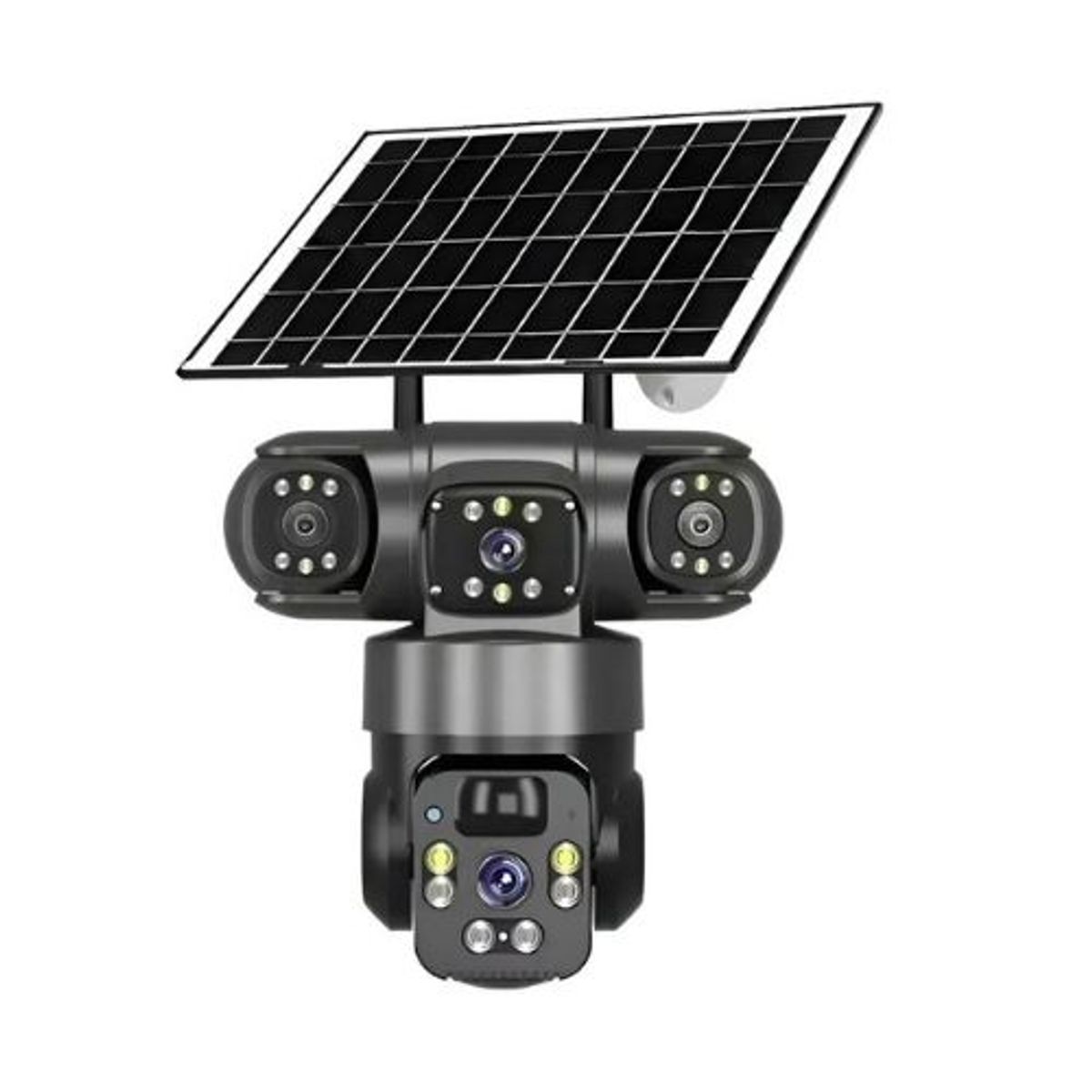 DOPA - Camara Triple Exterior Wifi Solar Con Sensor De Movimiento Negro