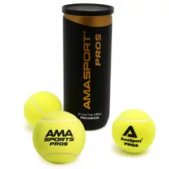 AMA SPORT - Pack de 3 Pelotas de Padel AmaSport PROS All Court Tour Edition Pressurized