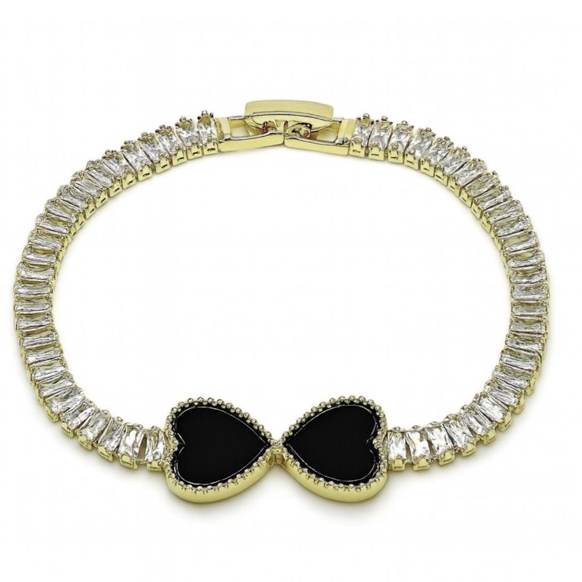 JOYAS LANDEROS - Pulsera Corazones Enchapada en oro de 18k 18cm