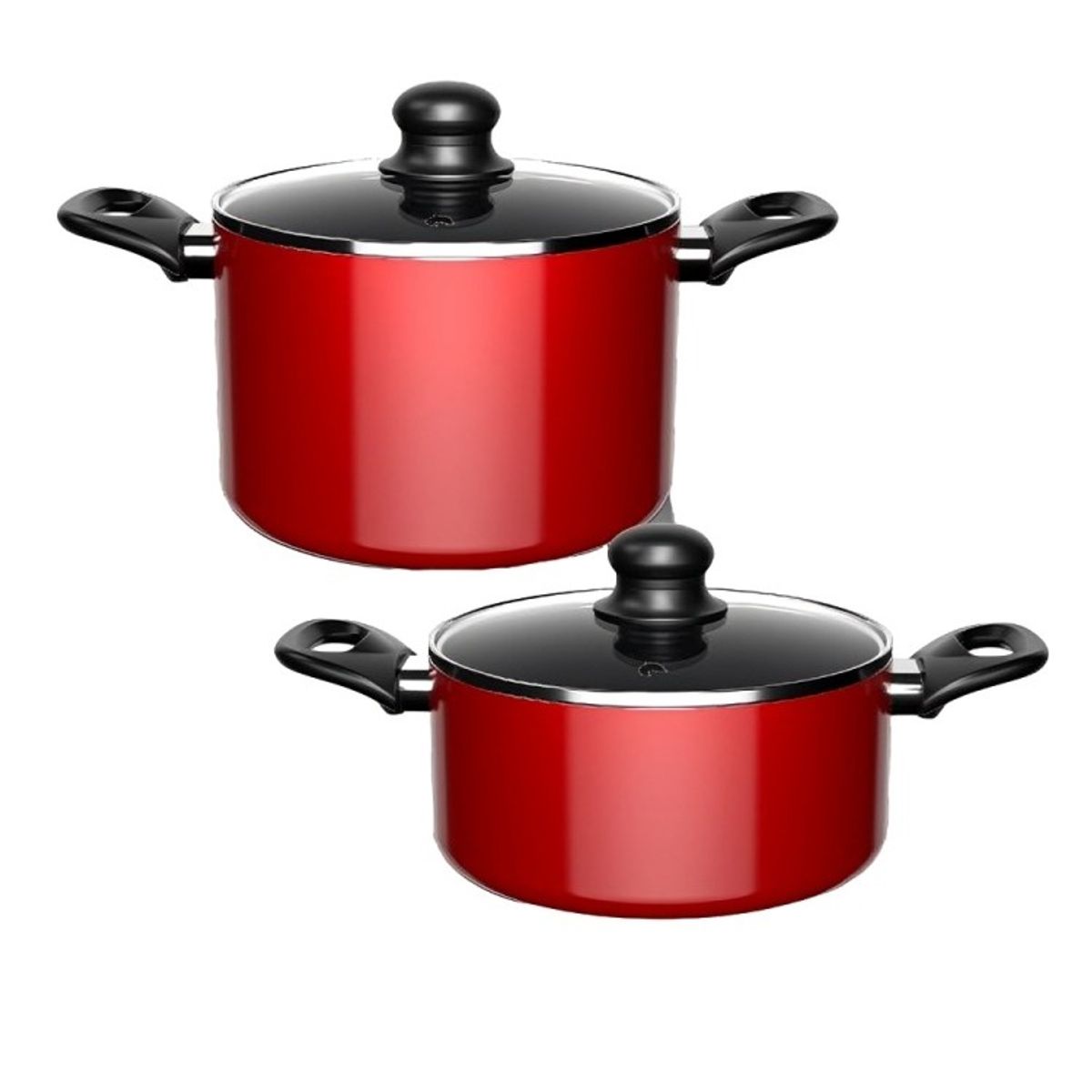 GENERICO - Batería de Cocina 15 Piezas Omni Red Aluminio Antiadherente