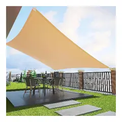 GENERICO - Toldo Vela Sombra Rectangular 3.66 X 4.88 Mts Beige