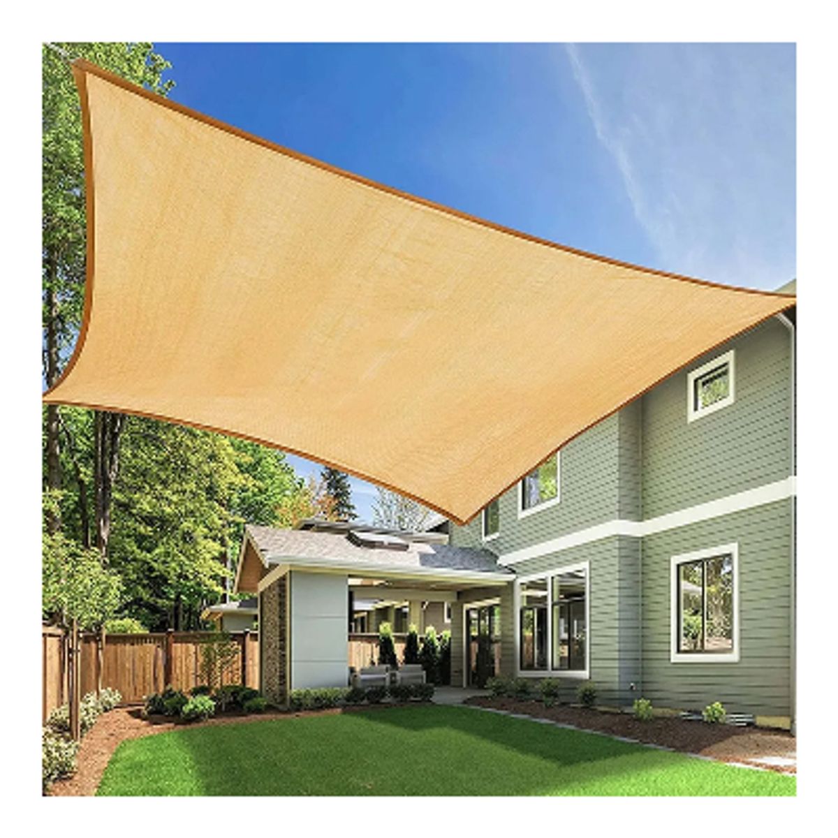 GENERICO - Toldo Vela Sombra Rectangular  3.66 X 4.88 Mts Beige