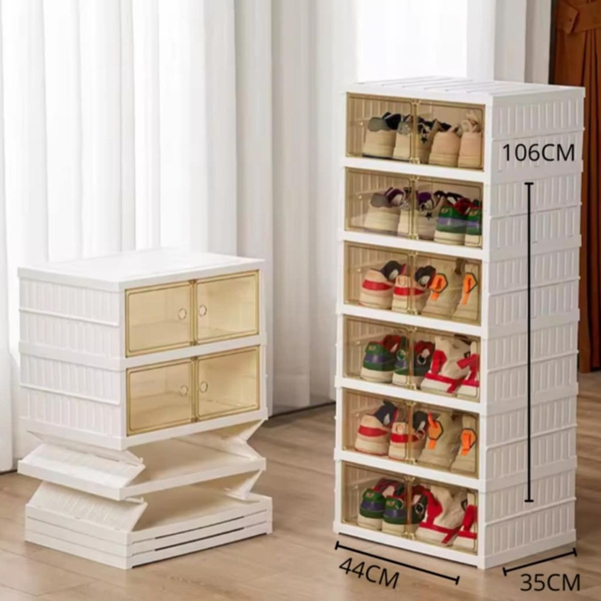 HOMEBRANDT - Mueble Zapatero Plegable Organizador 6 Niveles 12 Zapatos