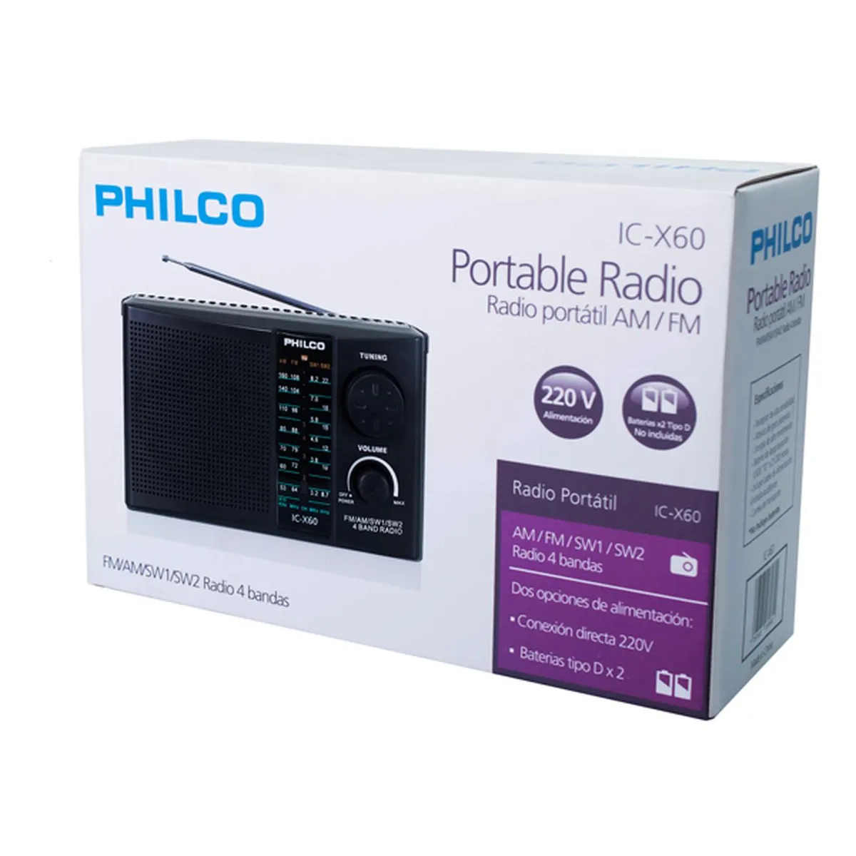 PHILCO - Radio Am Fm Sw1 Philco 4 Bandas Icx60