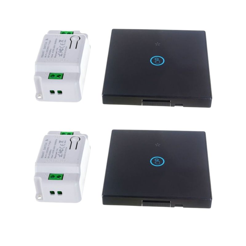 GENERICO - 2 Interruptores Inalámbrico 433mhz 1 Botón + 2 Receptores