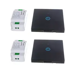 GENERICO - 2 Interruptores Inalámbrico 433mhz 1 Botón + 2 Receptores