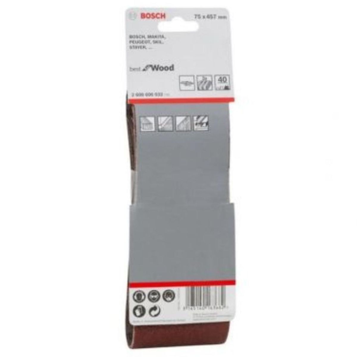 BOSCH - Set 3 Lijas De Banda Bosch 75x457 Grano 40
