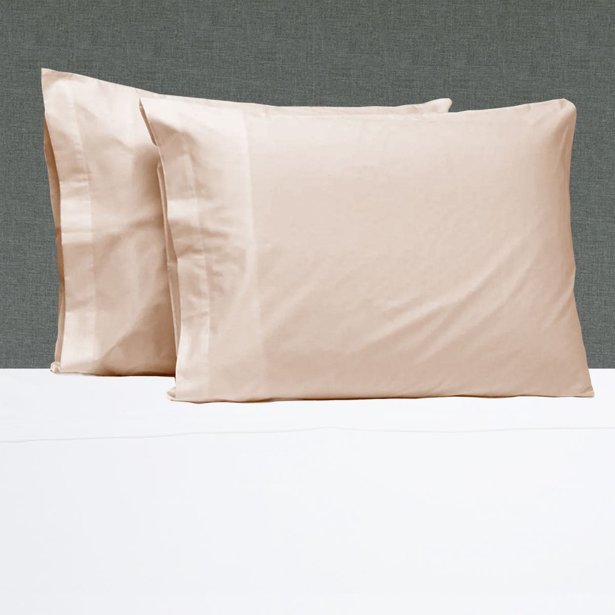 TEXTIL SUPER - SET DOS FUNDAS ALMOHADA COLOR BEIGE 70CM X 50CM