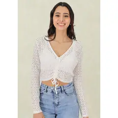 TENTATION - Top Crop Ajustable Blanco