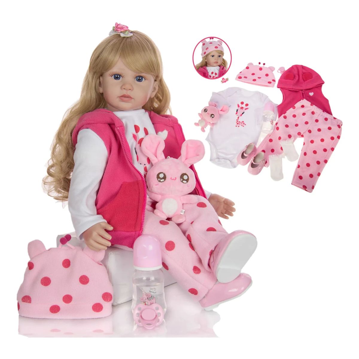 GENERICO - MUÑECAS REBORN REALISTA SILICONA 60 cms