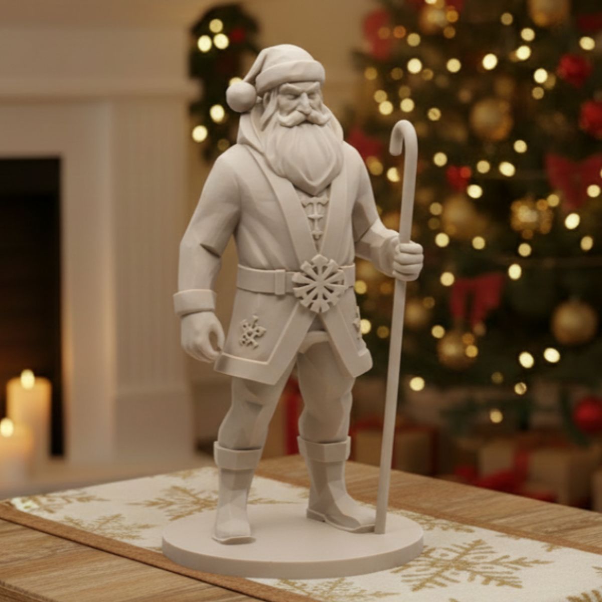 GENERICO - Figura decorativa- Estatua Santa Claus Guerrero