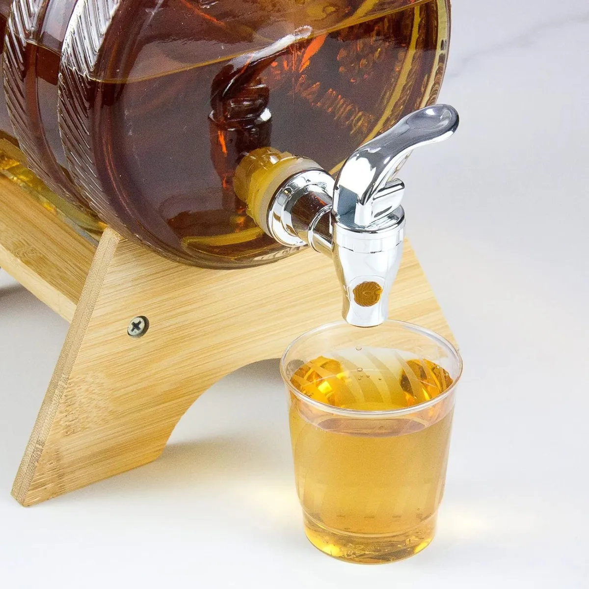 GENERICO - Dispensador De Jugo Agua Bebidas 3 Litros Con Soprte Bambú