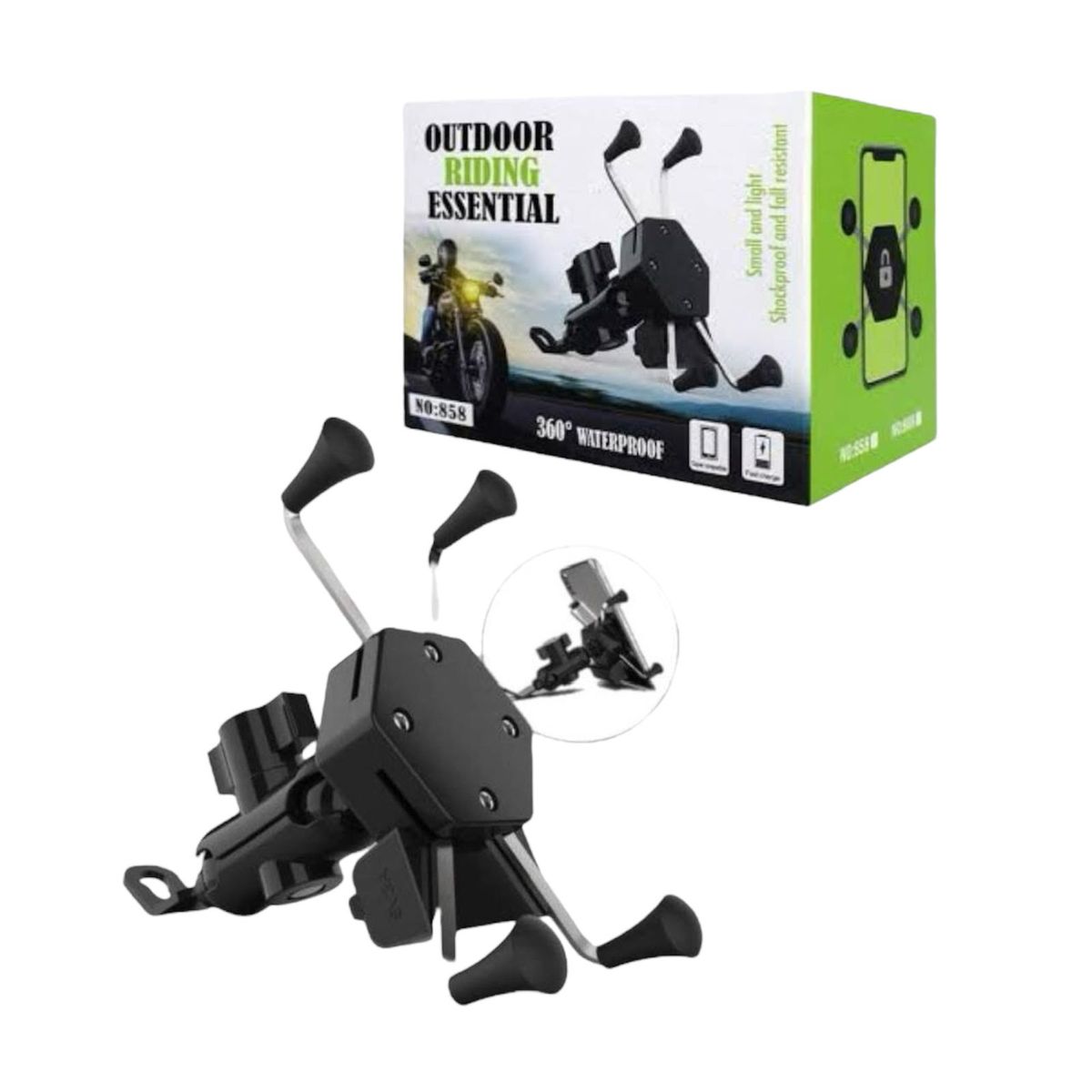 GENERICO - Soporte Porta Celular Para Moto Ccargador Usb Súper Agarre