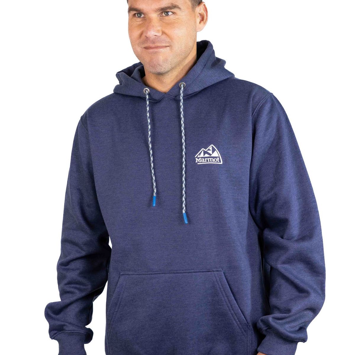 MARMOT - Polerón Hombre Chest Retro Logo Hoody Azul Marmot