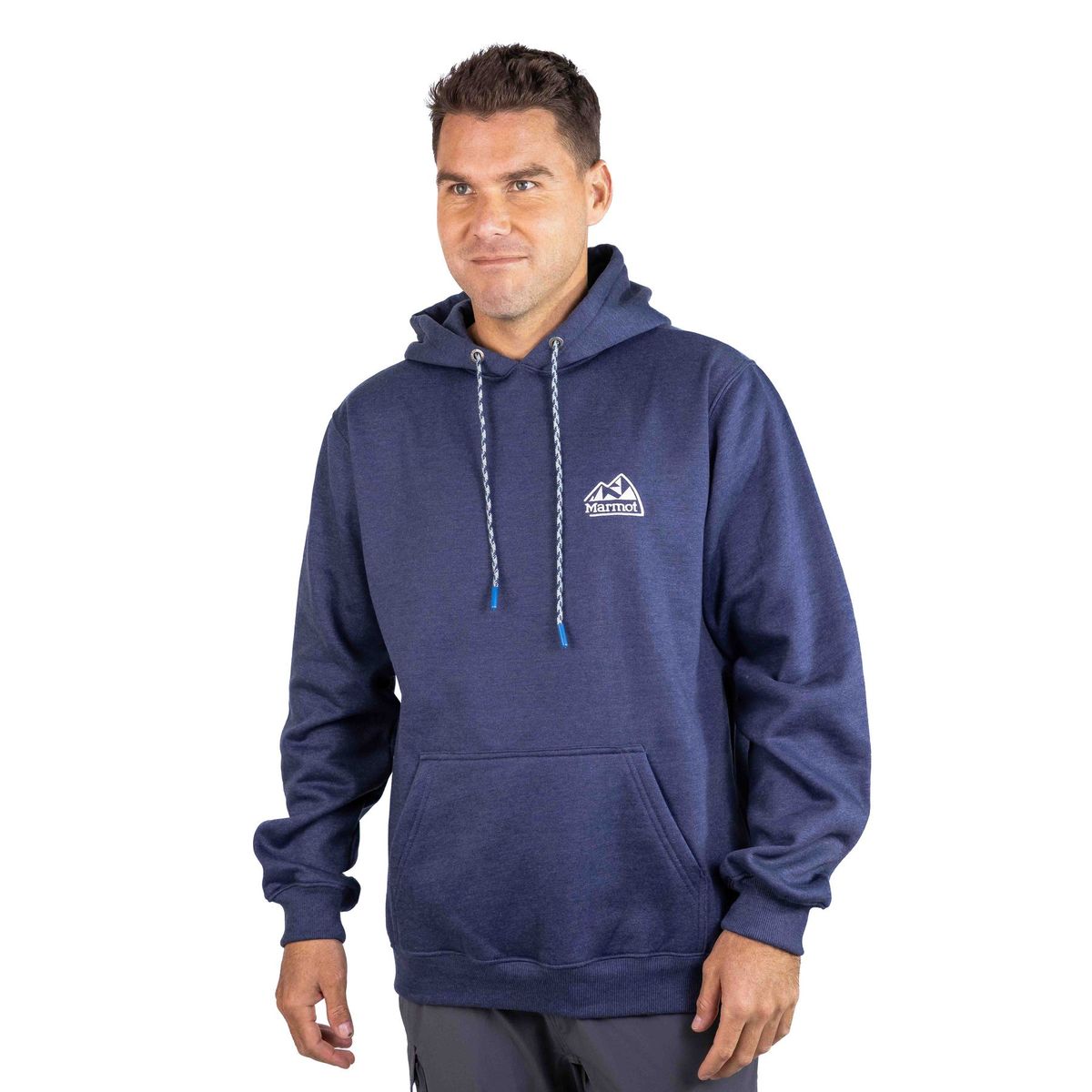 MARMOT - Polerón Hombre Chest Retro Logo Hoody Azul Marmot