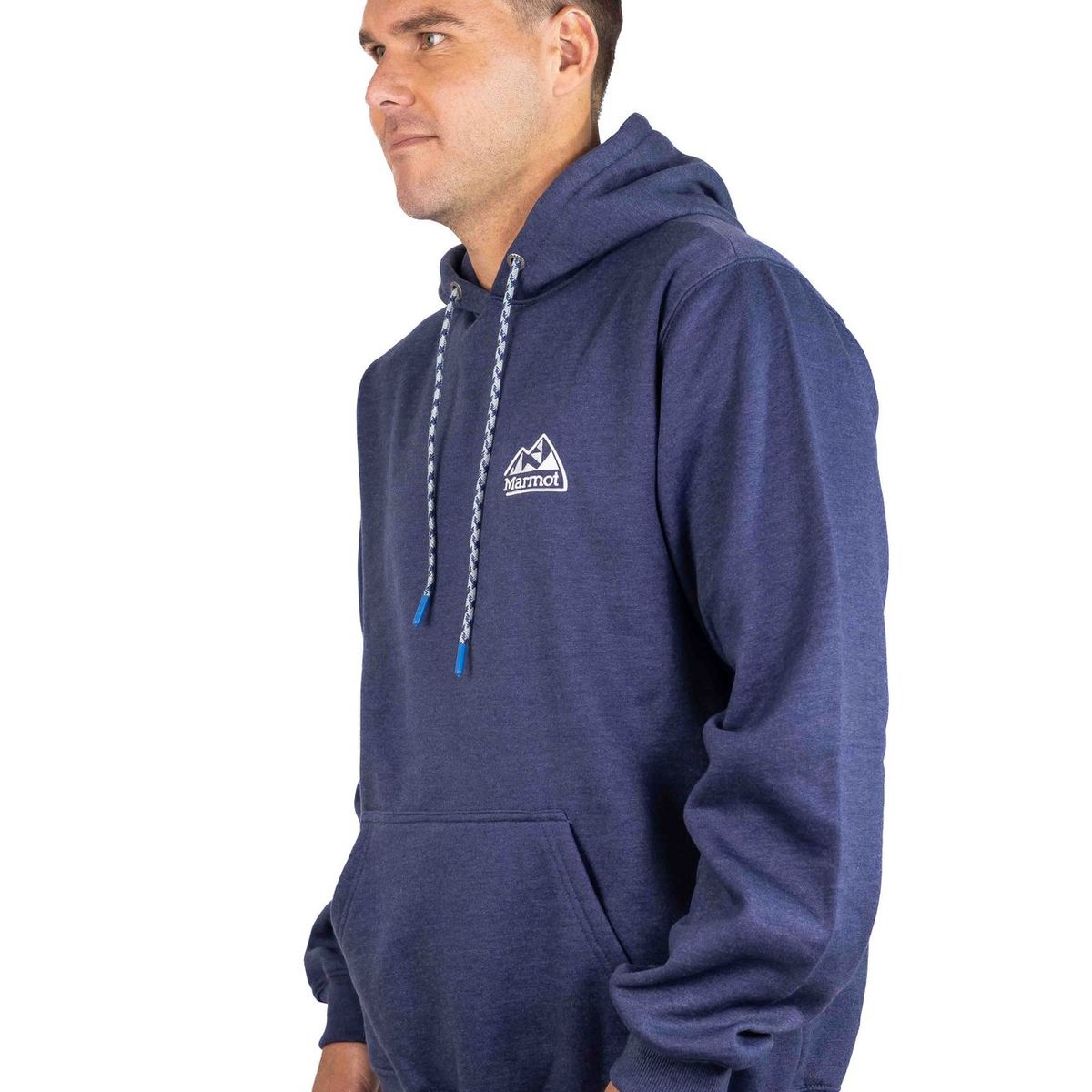 MARMOT - Polerón Hombre Chest Retro Logo Hoody Azul Marmot