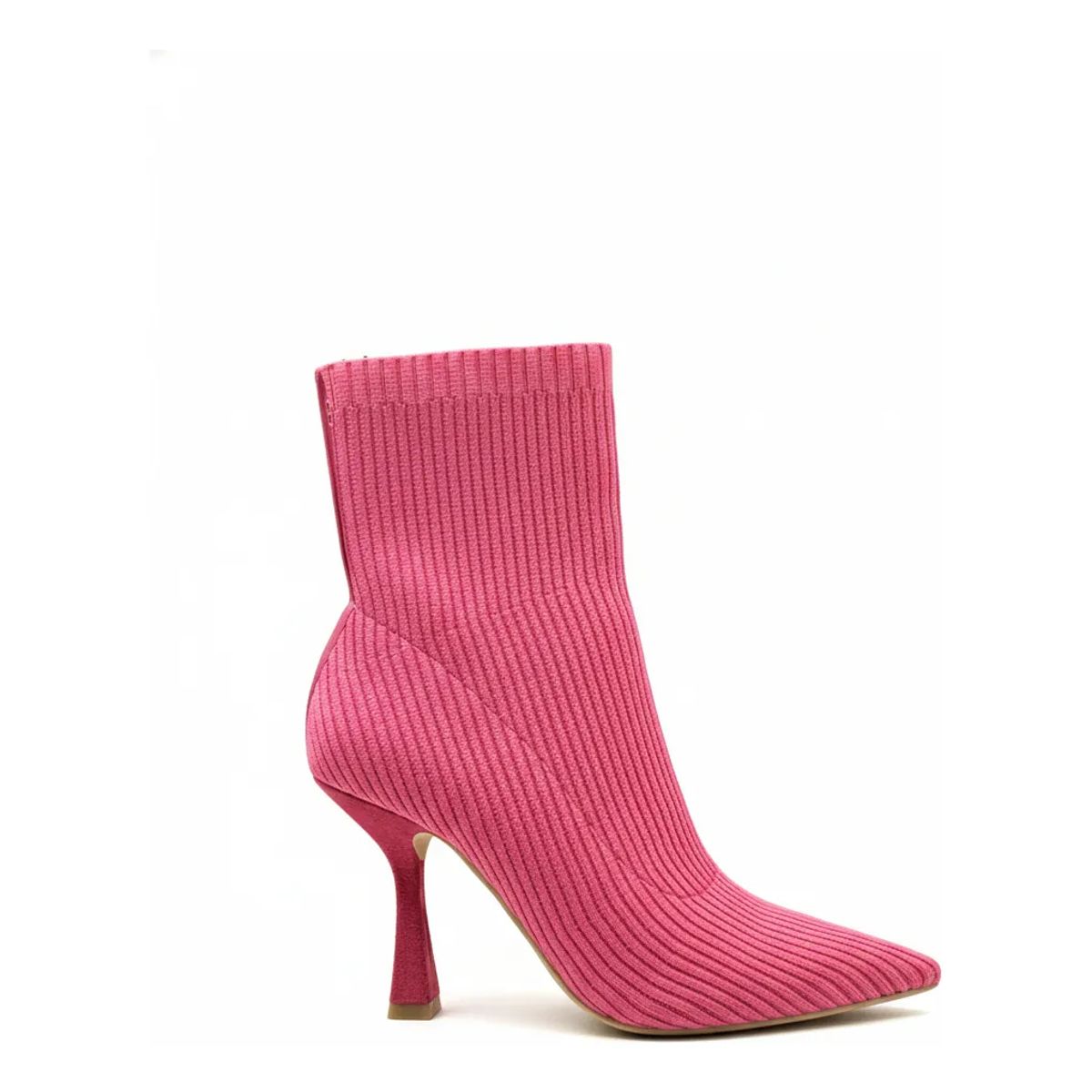 BOVINITA - Botín Mujer Calcetín Taco Alto Punta Fina Fucsia Elasticado