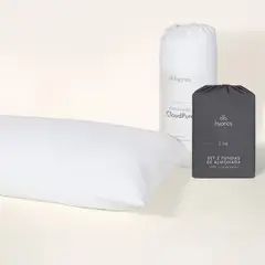 HYPNOS - Pack Noche Perfecta - 1 Almohada Lite + Set 2 Fundas De Almohada Lite Gris Oscuro Queen -