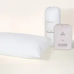 HYPNOS - Pack Noche Perfecta - 1 Almohada Lite + Set 2 Fundas De Almohada Lite Gris Queen -