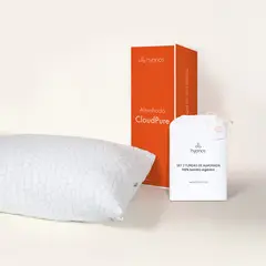 HYPNOS - Pack Descanso Profundo - Pro - 1 Almohada CloudPure + Set 2 Fundas de almohada Blanco Queen -