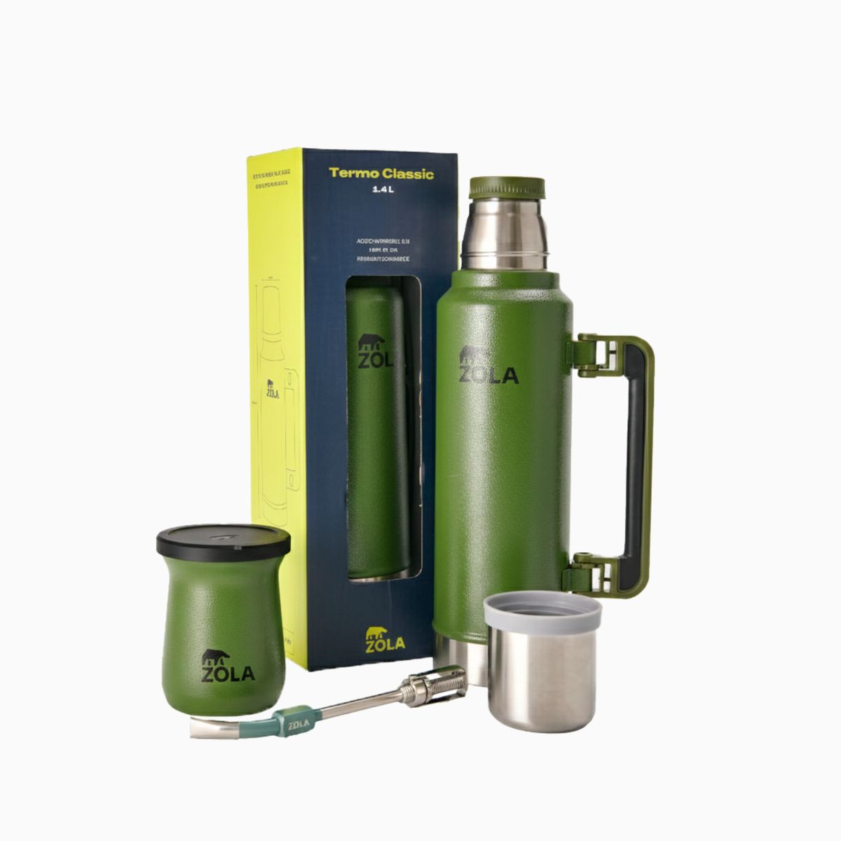 ZOLA OUTDOORS - Set de Mate Vaso + Bombilla + Termo 1400Ml Zola Outdoors VERDE