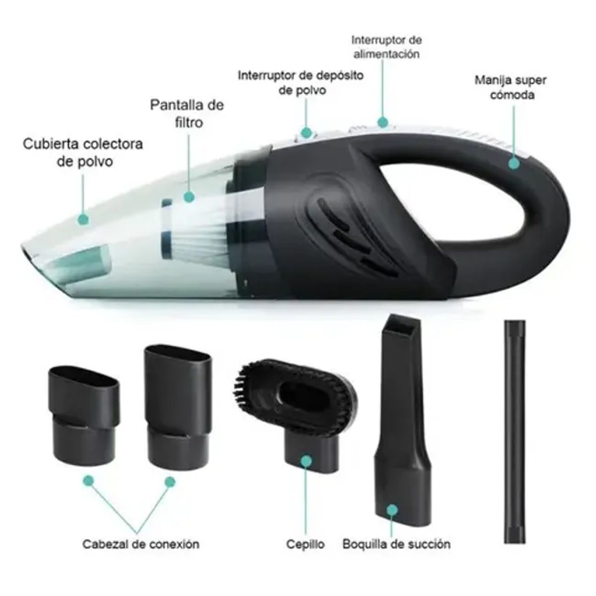 MOVI - Aspiradora Portátil Sin Cable para Casa y Auto con Accesorios