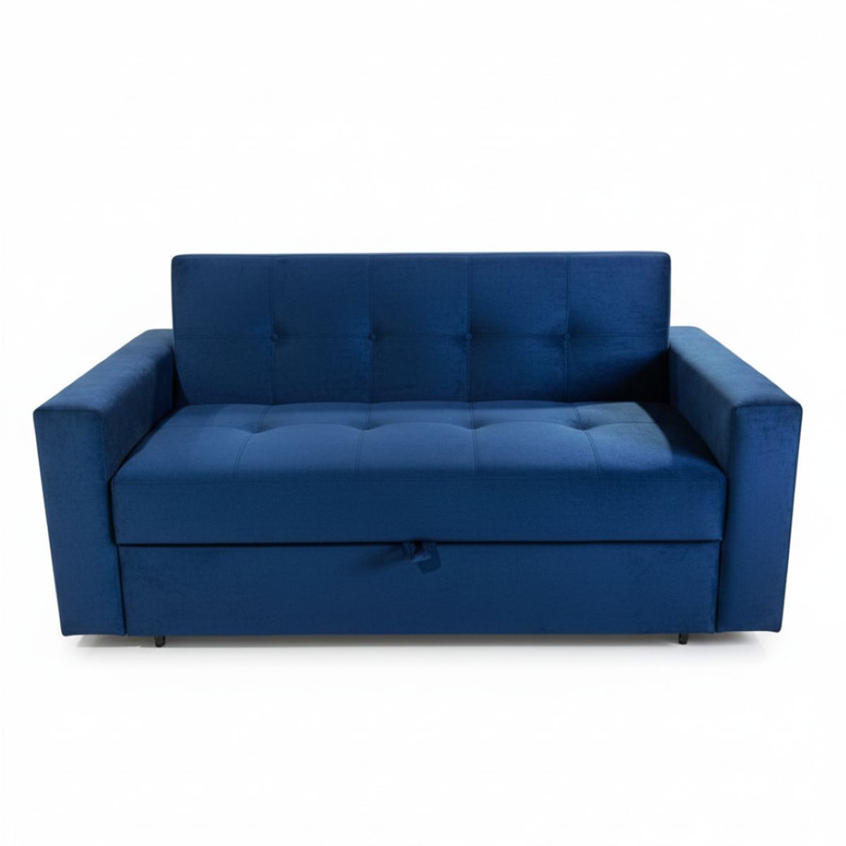 MUEBLES NEW - SOFA CAMA NOVUS TRES POSICIONES AZUL FELPA