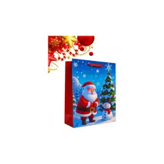 GENERICO - Bolsa De Regalo Navidad Bolsa Navideña 26x18x10cm Bolsa M Azul Pascuero Pino