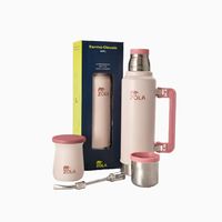 Set de Mate Vaso + Bombilla + Termo 1400Ml ROSA