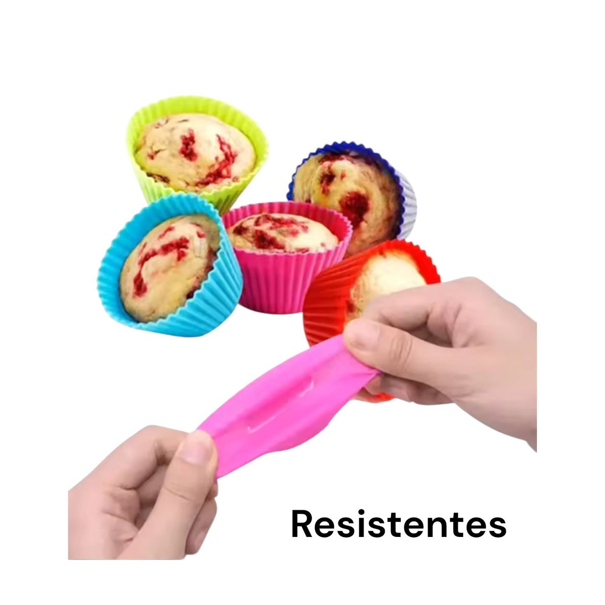 GENERICO - Moldes de Silicona x12 Capacillos Cupcakes Reutilizables