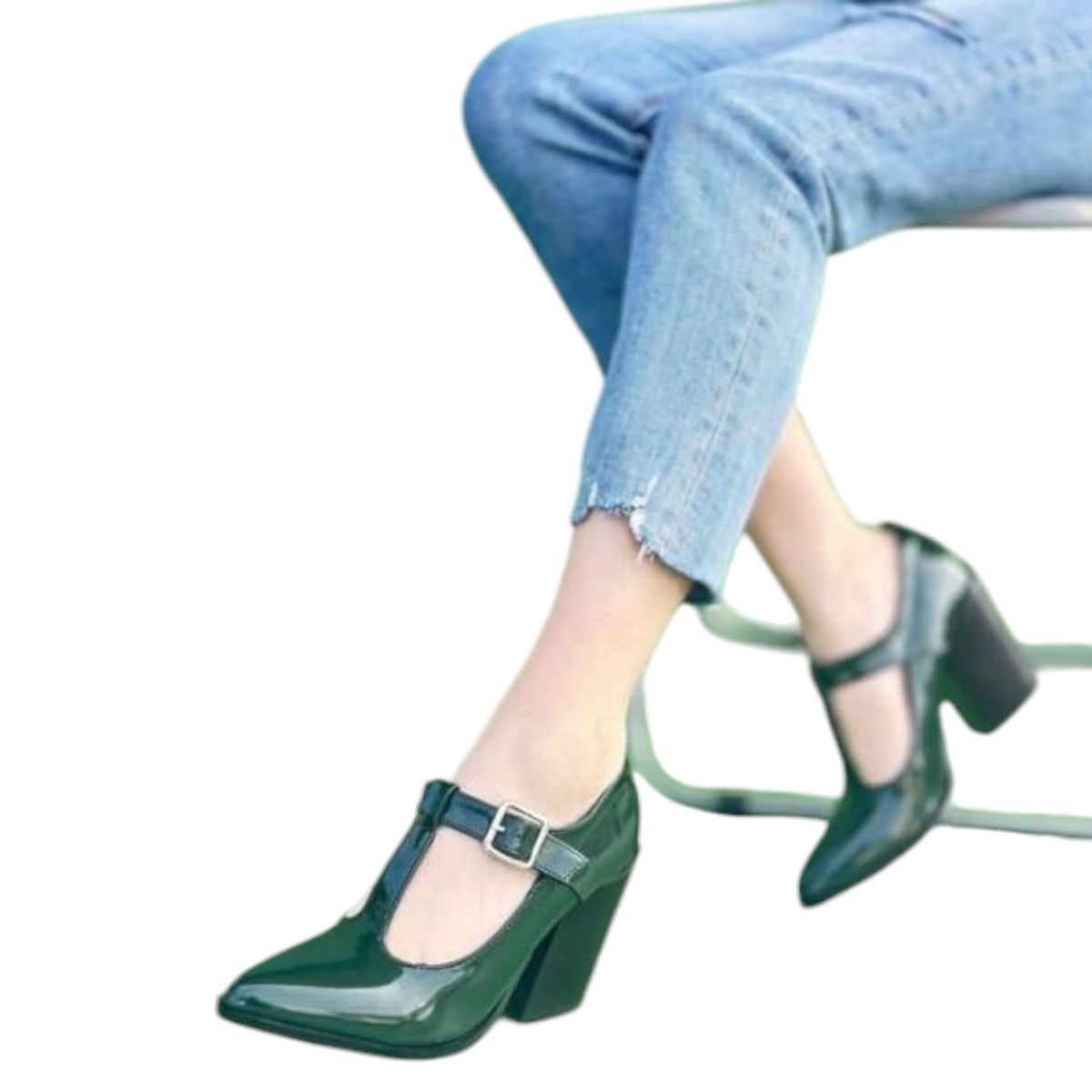 HERIEL - Zapato Verde Taco Mujer