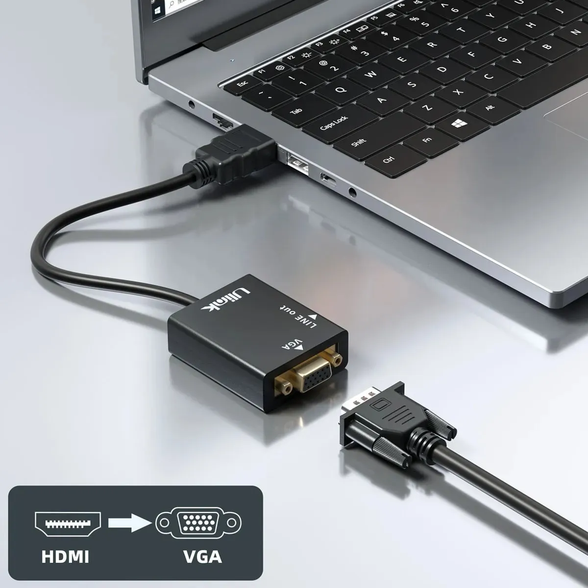 GENERICO - Adaptador Conversor De Video Hdmi A Vga