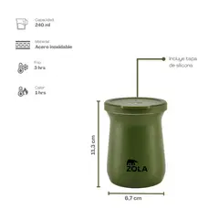 ZOLA OUTDOORS - Set de Mate Vaso + Bombilla Verde