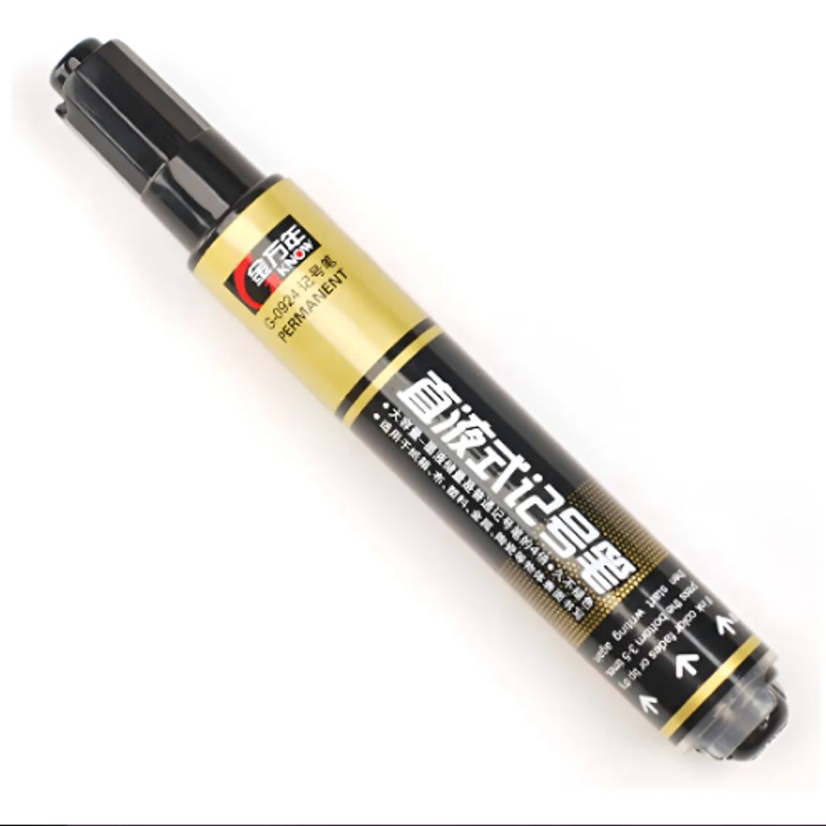 GENERICO - Marcador Permanente Punta Redonda Tinta Negra Caja 10 Pcs