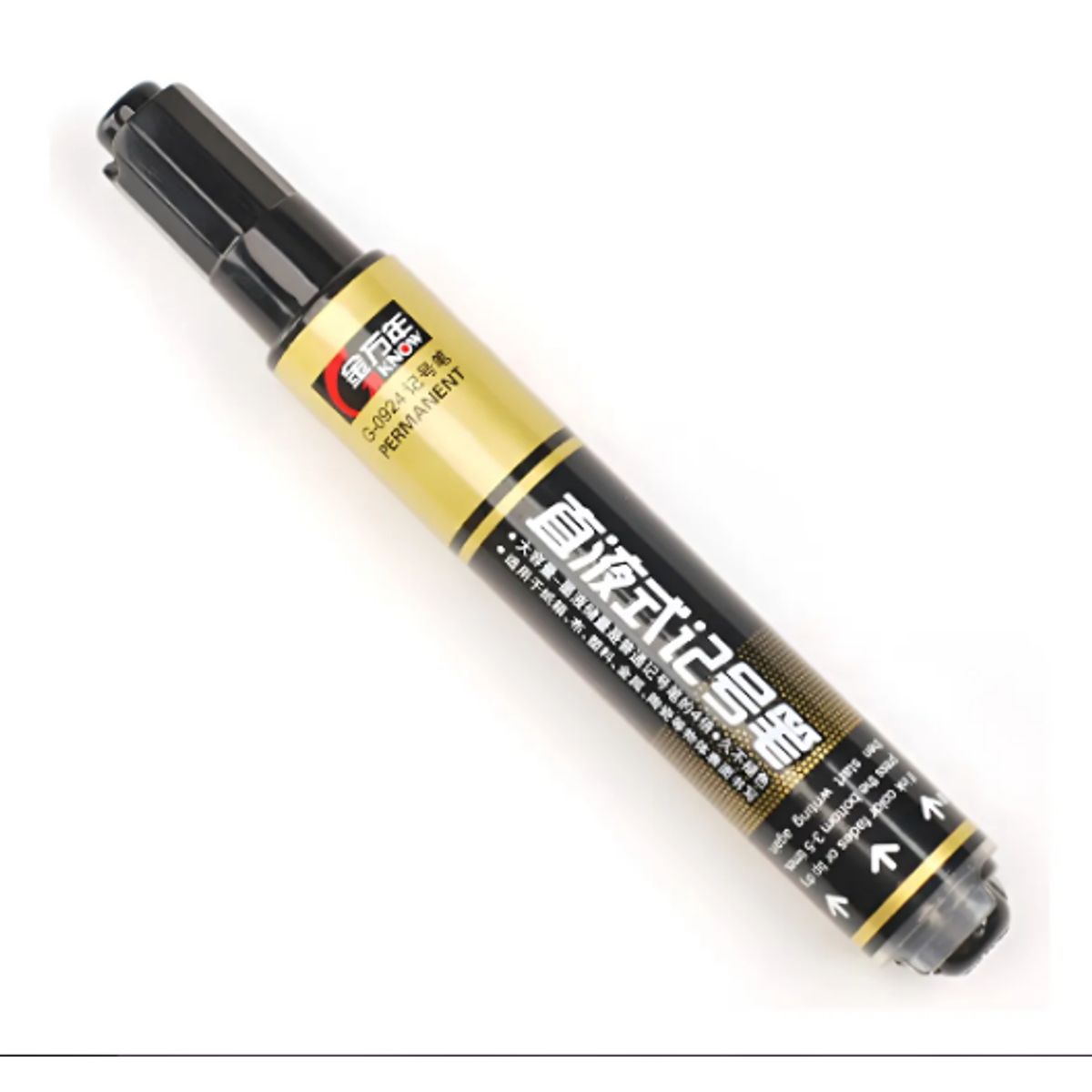 GENERICO - Marcador Permanente Punta Redonda Tinta Negra Caja 10 Pcs