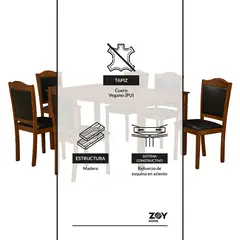 GENERICO - Juego de Comedor Ibiza 6 Sillas