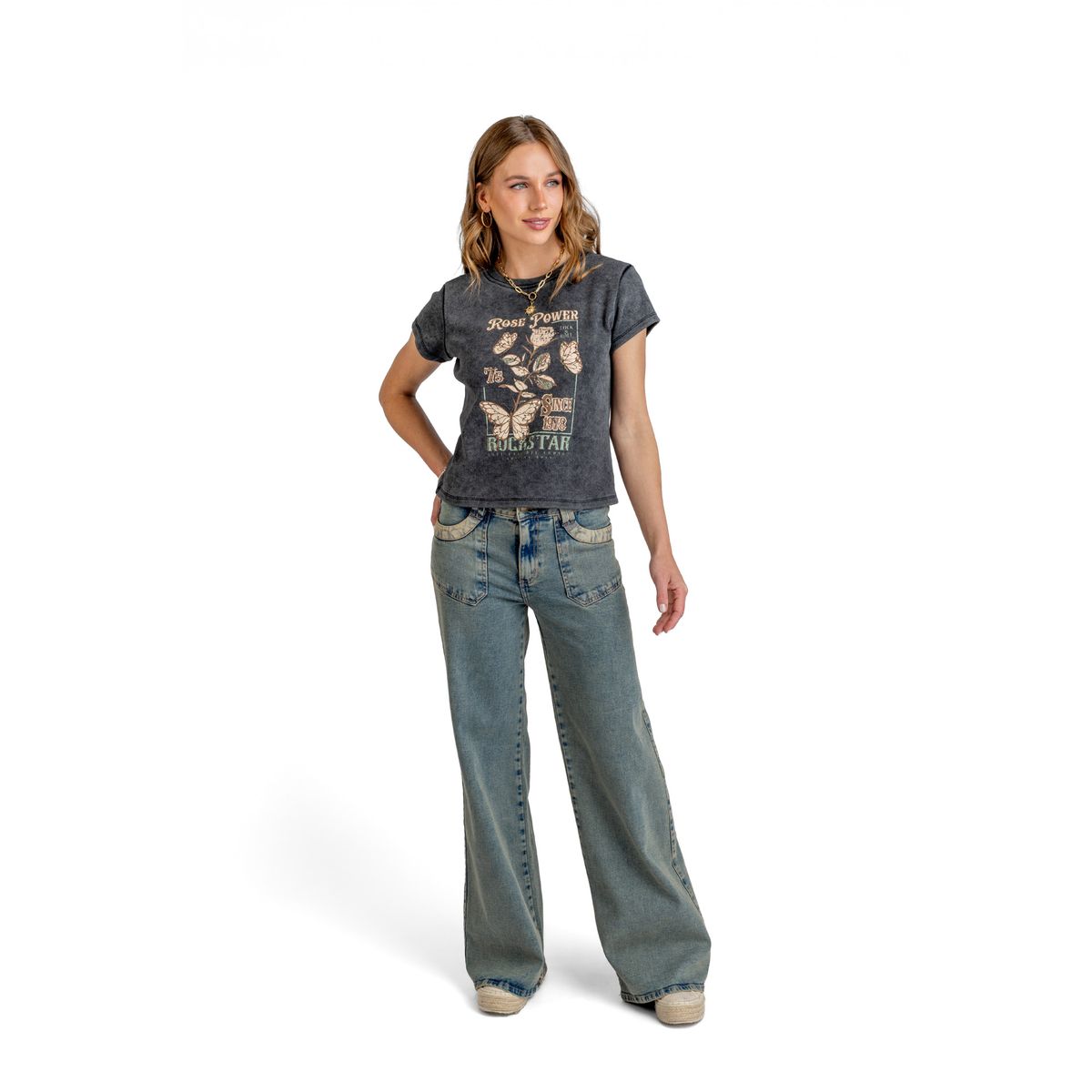 EFESIS - Jeans Wide Tiro Medio Mujer Efesis