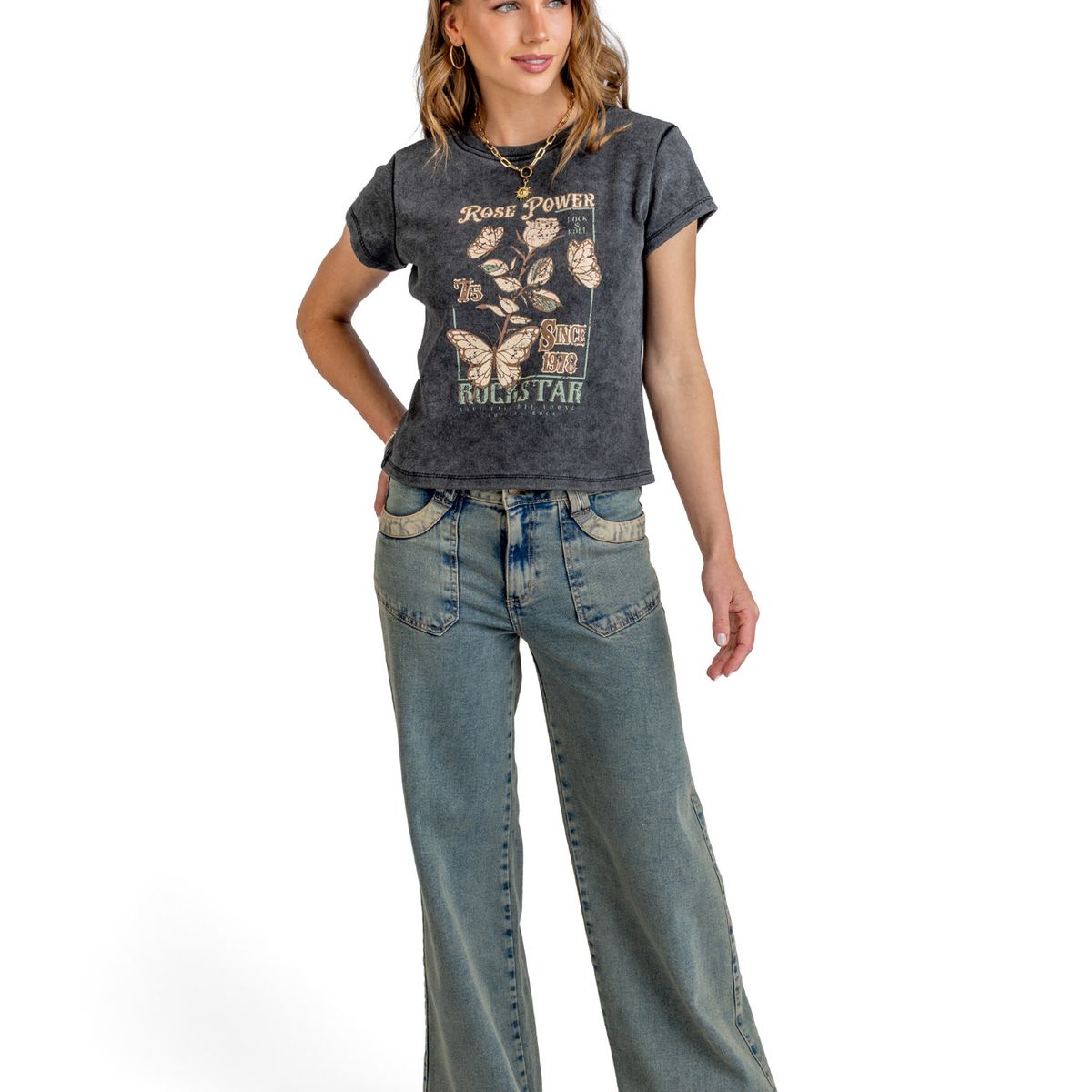 EFESIS - Jeans Wide Tiro Medio Mujer Efesis