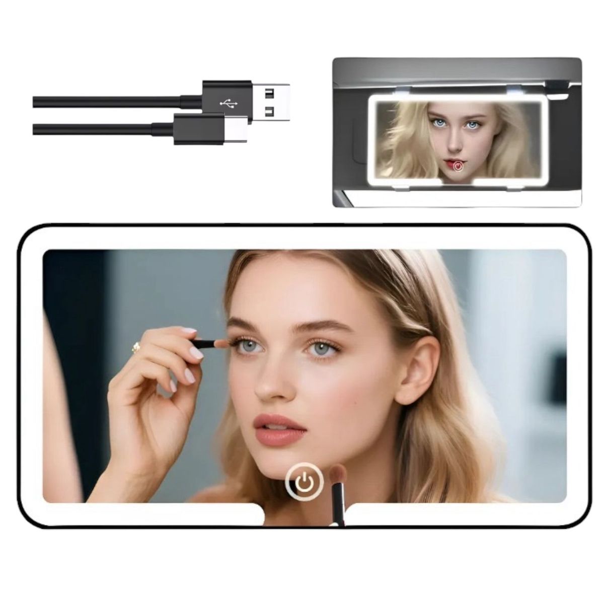 GENERICO - Espejo con Luz Led Maquillaje Para Visera Auto