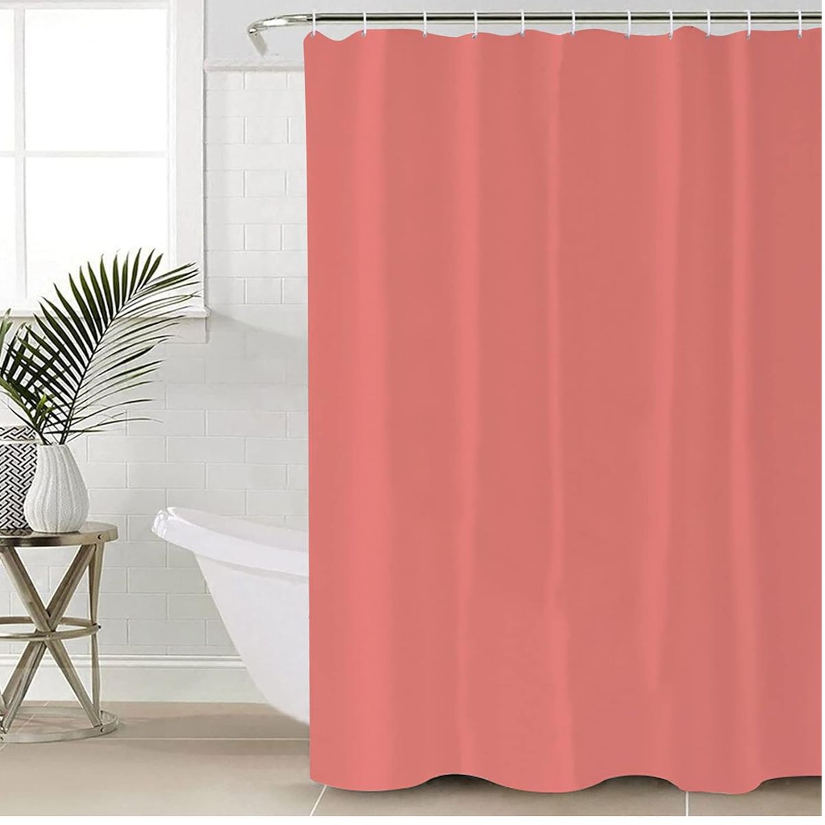 CARIBEE - Cortina Ducha Baño 180x180 Elegante Rosada Coral