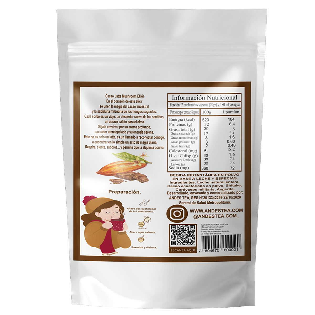 ANDES TEA - Cacao Latte Mushroom Elixir – Andes tea 200 gr