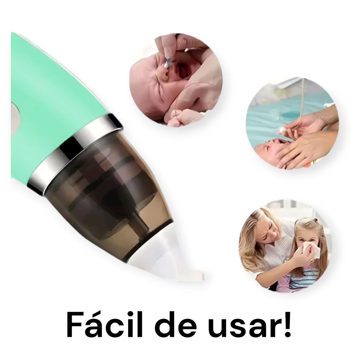 GENERICO - Aspirador Nasal Para Bebe Saca Mocos Electrico Recargable USB