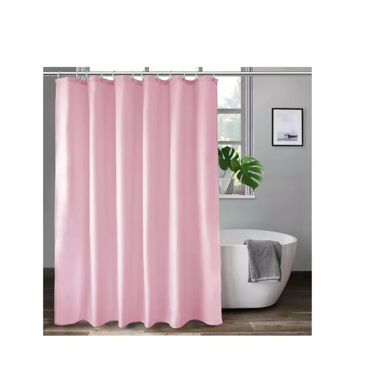 CARIBEE - Cortina Ducha Baño 180x180 Elegante Rosada