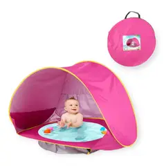 GENERICO - Carpa Para Niños Piscina Tienda 2 en 1 Plegable Playa Verano Rosa_.