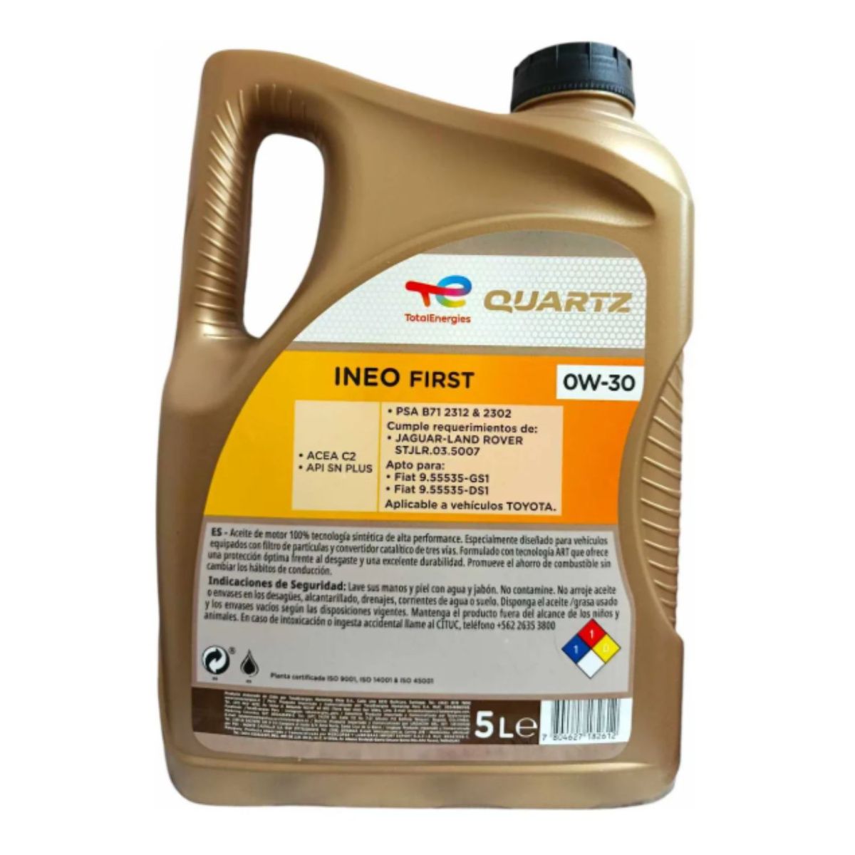 TOTAL - Lubricante Motor 0w30 Total Quartz Ineo First 5 lts. Acea C1