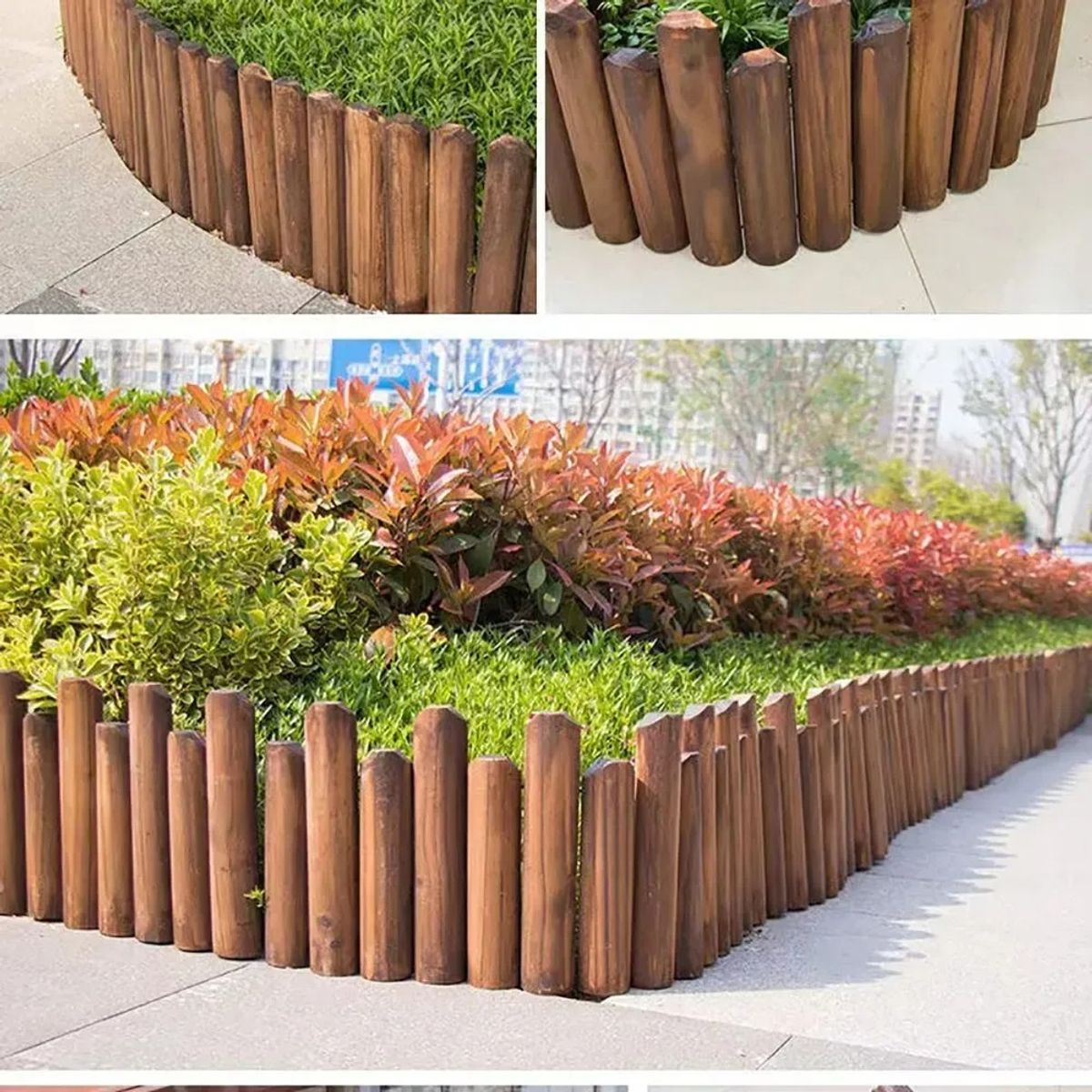 Valla De Madera Flexible Para Jardin Bordes Exteriores Marrón, marca GENERICO - Foto 2