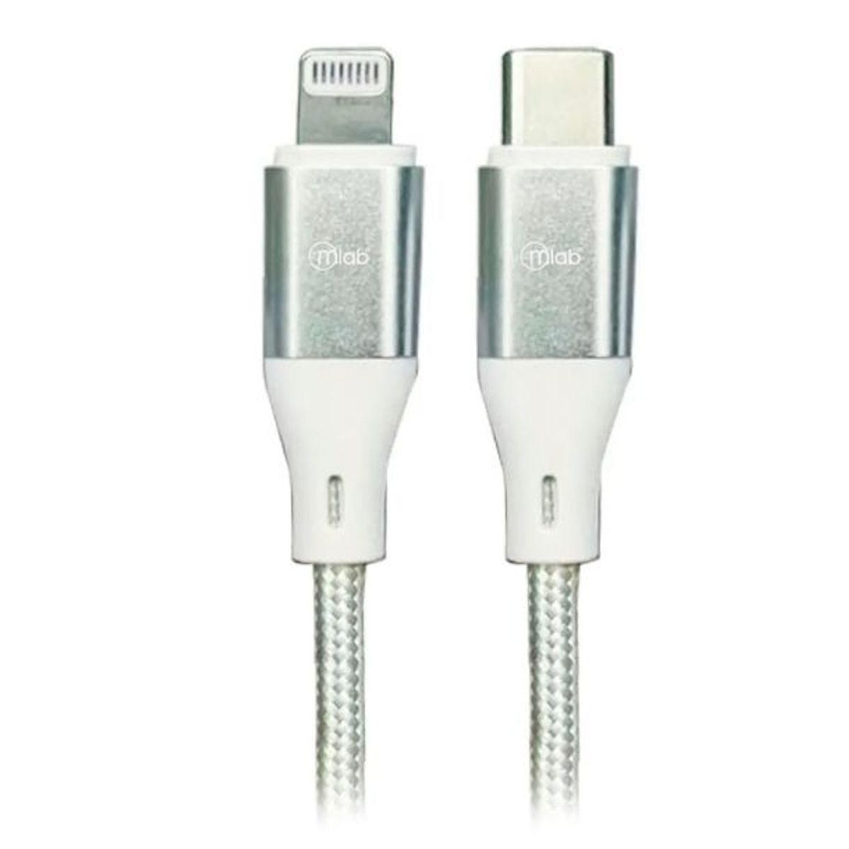MLAB - Cable Certificado Lightning a Type C Silver 9264 Cable Mallado Resistente Mlab
