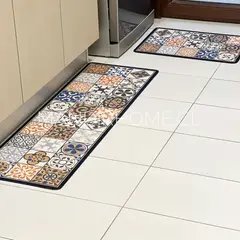 MANDIRHOME - Set Alfombras de Cocina Antideslizantes y Absorbentes Café Toscano Mandir Home