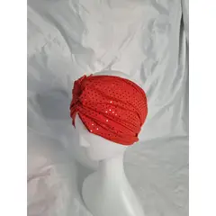 EL ESPACIO DE TOMMY - Turbante cintillo clínico lycra rojos brillos