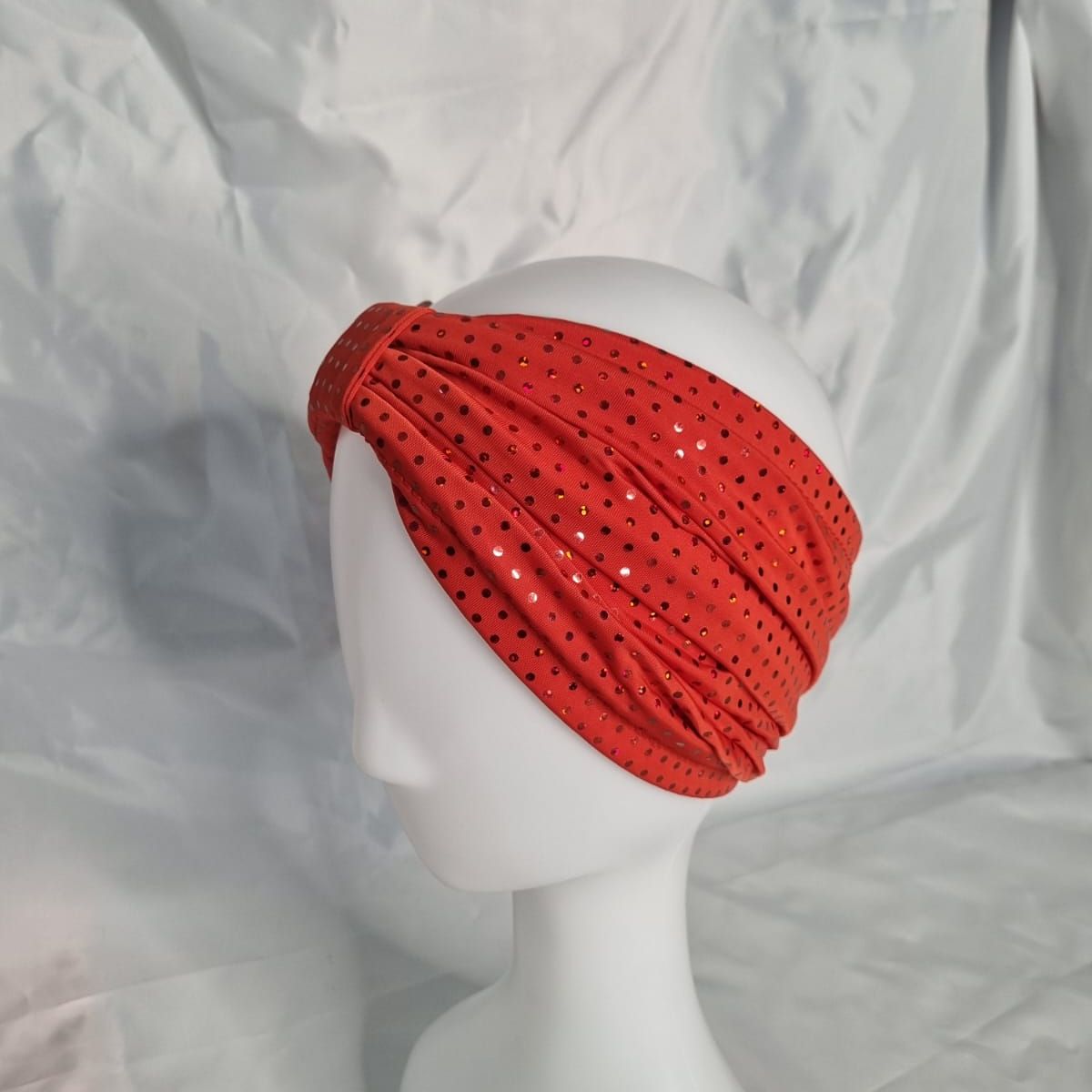 EL ESPACIO DE TOMMY - Turbante cintillo clínico lycra rojos brillos